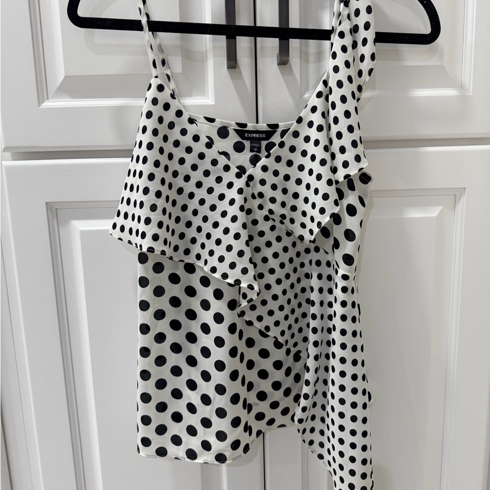 Express Black and White Polka Dot Camisole
